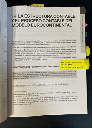 Supuestos y soluciones de contabilidad de costes