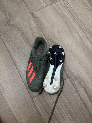 Zapatos de fútbol Adidas verdes y naranjas T36.5