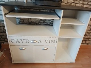 Mueble de Almacenaje Cocina Blanco y Gris