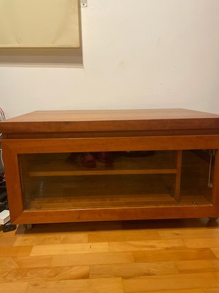 Mueble TV madera y cristal