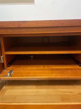 Mueble TV madera y cristal