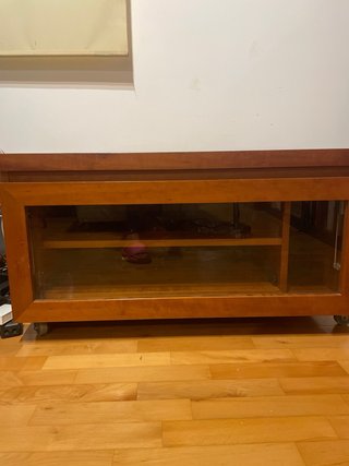 Mueble TV madera y cristal