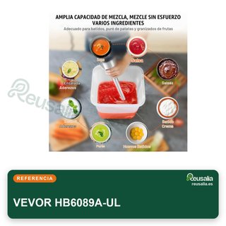 VEVOR batidora mano 750W acero inoxidable