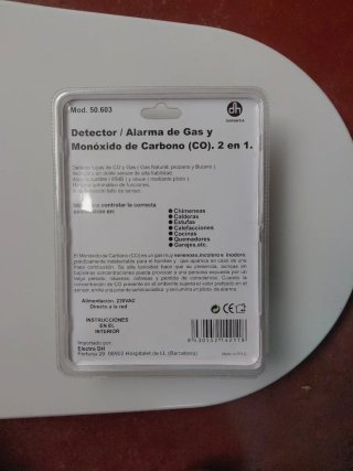 Detector Alarma Gas y Monóxido Carbono (CO) 2 en 1