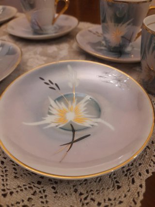Juego de café antiguo Laype porcelana dorada