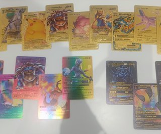 Lote 22 Cartas Pokémon Gold Rainbow + Metálica