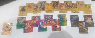 Lote 22 Cartas Pokémon Gold Rainbow + Metálica