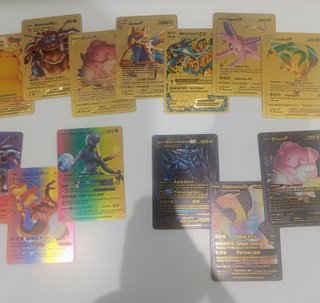 Lote 22 Cartas Pokémon Gold Rainbow + Metálica