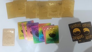 Lote 22 Cartas Pokémon Gold Rainbow + Metálica