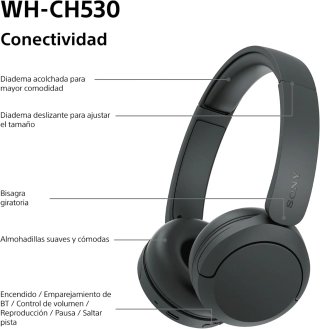 Auriculares Sony WH-CH530 Inalámbricos Negros