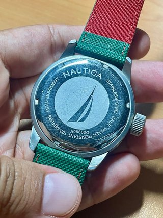Orologio Nautica Uomo Verde Bianco