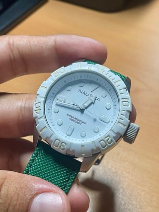 Orologio Nautica Uomo Verde Bianco