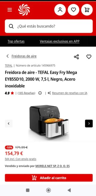 Freidora de Aire Tefal Easy Fry Mega 7.5L