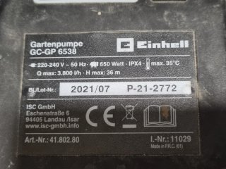 Bomba agua Einhell GC-GP 6538 (Motor perfecto)