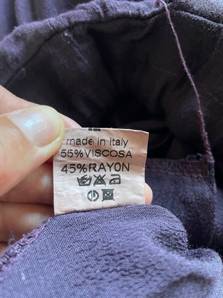 Pantaloni donna viscosa melanzana tg. L