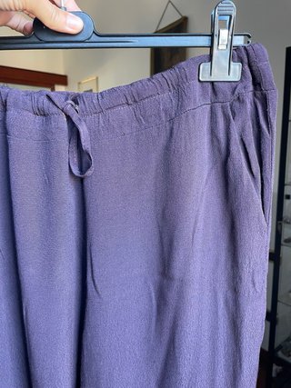 Pantaloni donna viscosa melanzana tg. L
