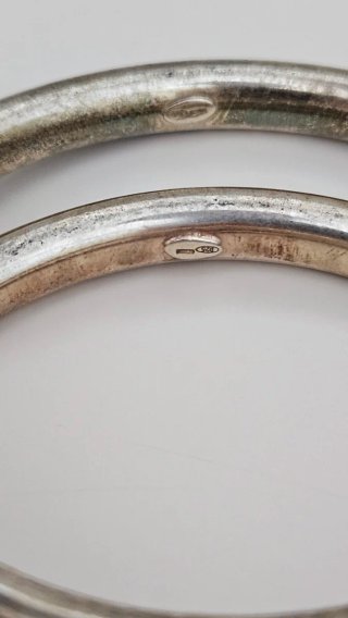 Coppia Bracciali Argento 925 Vintage Spessi