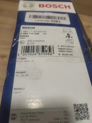 Juego Zapatas Freno para Peugeot 0204114548