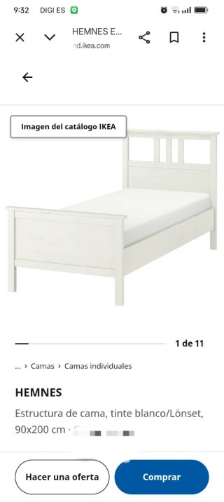 Estructura cama HEMNES 90x200 cm