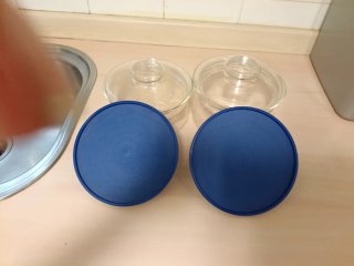 Lote 2 Tarteras Cristal con Tapa Azul