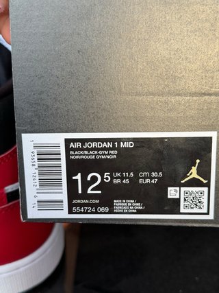 Nike Air Jordan 1 Mid Chicago Taglia 47