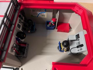 Parque Bomberos Playmobil con Moto
