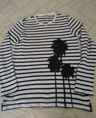 Camiseta de manga larga IKKS rayas palmeras