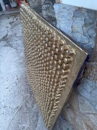 Cuadro Decorativo Dorado echo con capsulas de cafe