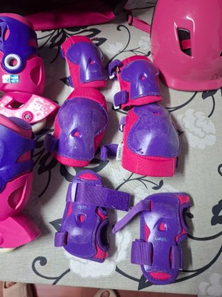 Kit Patinaje Niños Oxelo Rosa y Morado talla 26-28