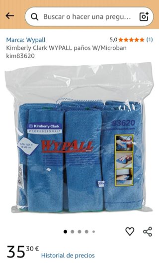 6 Paños Microfibra Wypall 40x40