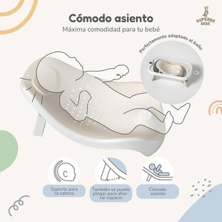Bañera Plegable Bebé con Asiento y termómetro