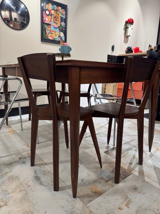 Mesa comedor vintage MidCentury, 4 sillas, 1 banco