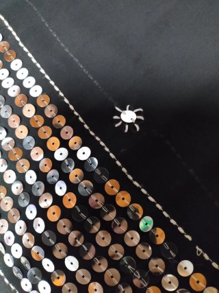 Falda larga negra lentejuelas, talla M