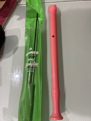 Flauta dulce Hohner Melody color rosa como nueva