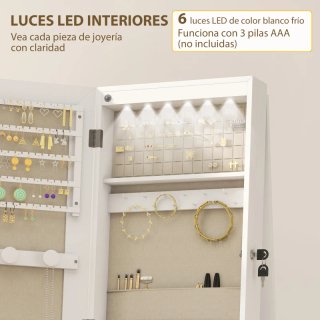 Espejo joyero giratorio con luces LED