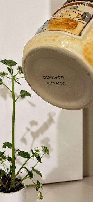 Barattolo ceramica dipinto a mano