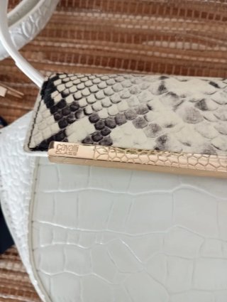 Bolso Riñonera Cavalli Blanco Piel Serpiente