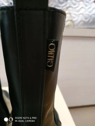 Botines Gaimo Piel Negra Cremallera Talla 38