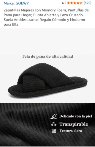 Zapatillas de casa negras mujer