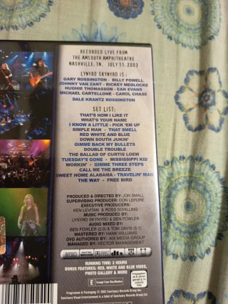 Lynyrd Skynyrd Live DVD - The Vicious Cycle Tour
