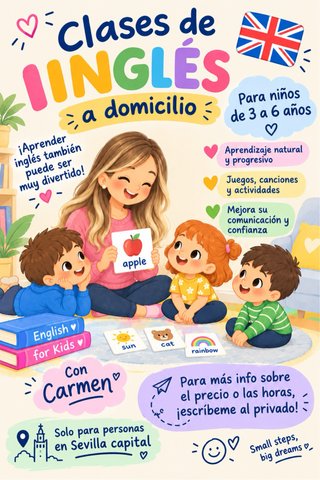 Clases de inglés a domicilio para niños Sevilla