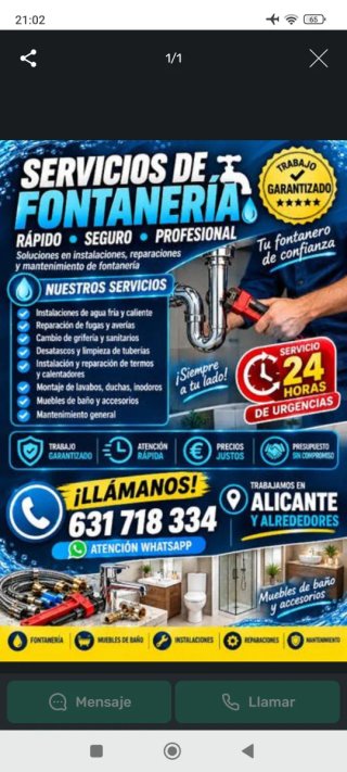 Servicios de Fontanería 24h