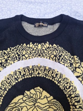 Maglietta Versace Nero e Oro Taglia M