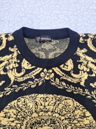Maglietta Versace Nero e Oro Taglia M