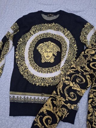 Maglietta Versace Nero e Oro Taglia M