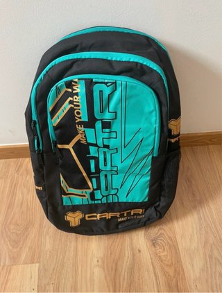 Mochila Cartri Negra y Turquesa