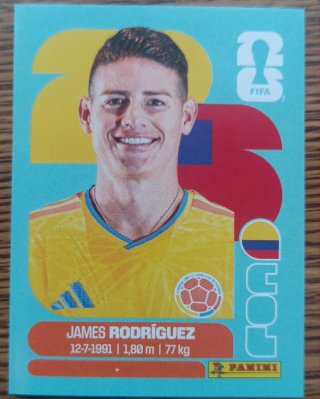 Cromo Panini James Rodríguez Mundial 2026