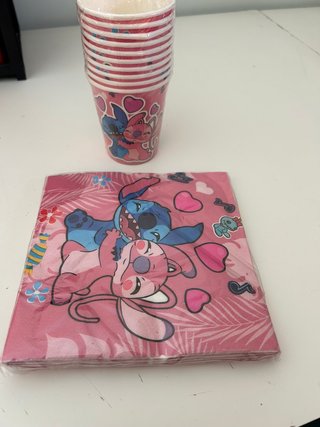 cumpleaños Stitch – vasos y servilletas Disney