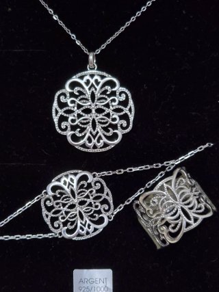 Conjunto Plata 925 Ley Filigrana