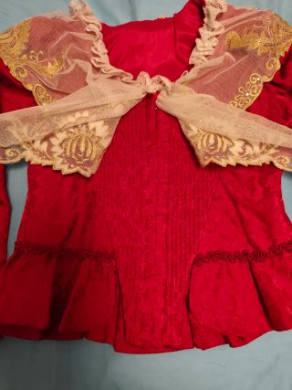 Corpiño Fallera Niña Damasco Rojo